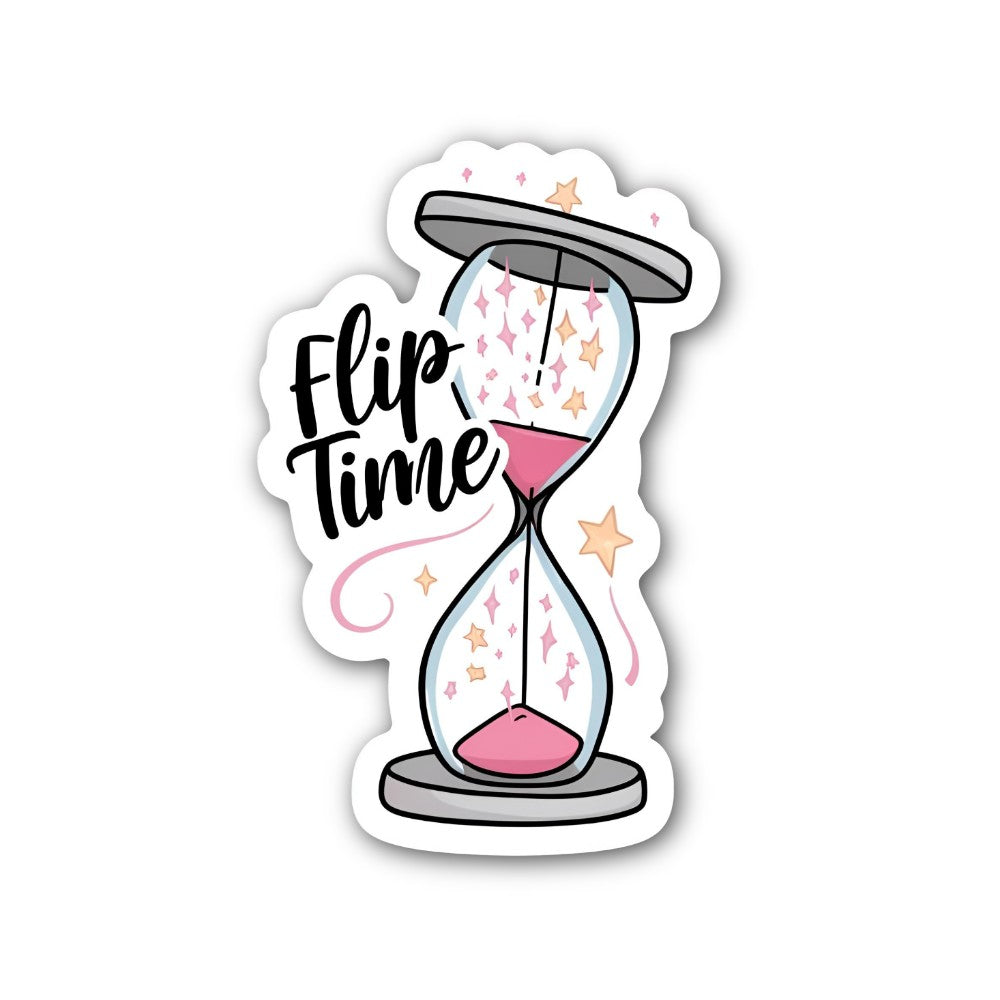 Flip Time Sticker, Waterproof Vinyl Decal Sticker Indoor Or Outdoor 2 (Pieces) 3" and 5"