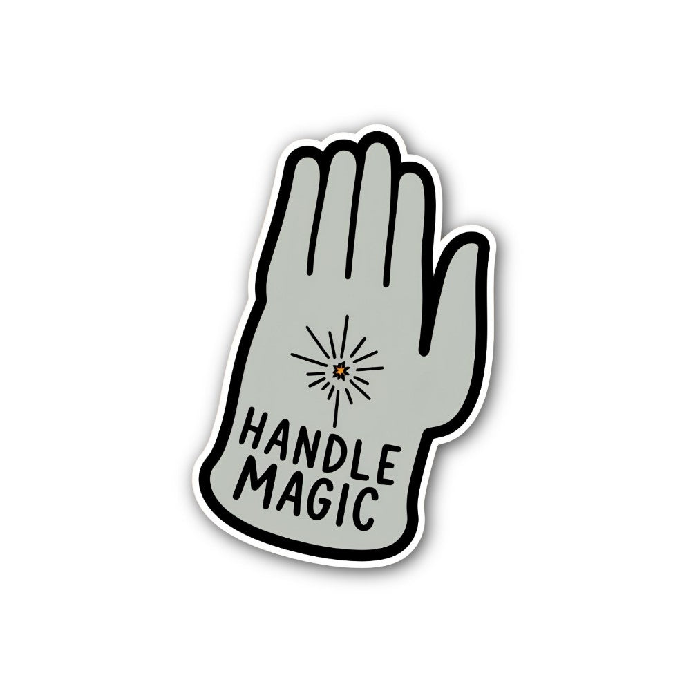 HANDLE @ MAGIC Sticker, Waterproof Vinyl Decal Sticker Indoor Or Outdoor 2 (Pieces) 3" and 5"