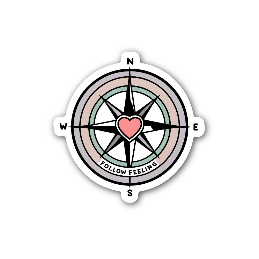 FOLLOW FEELING Sticker, Waterproof Vinyl Decal Sticker Indoor Or Outdoor 2 (Pieces) 3" and 5"