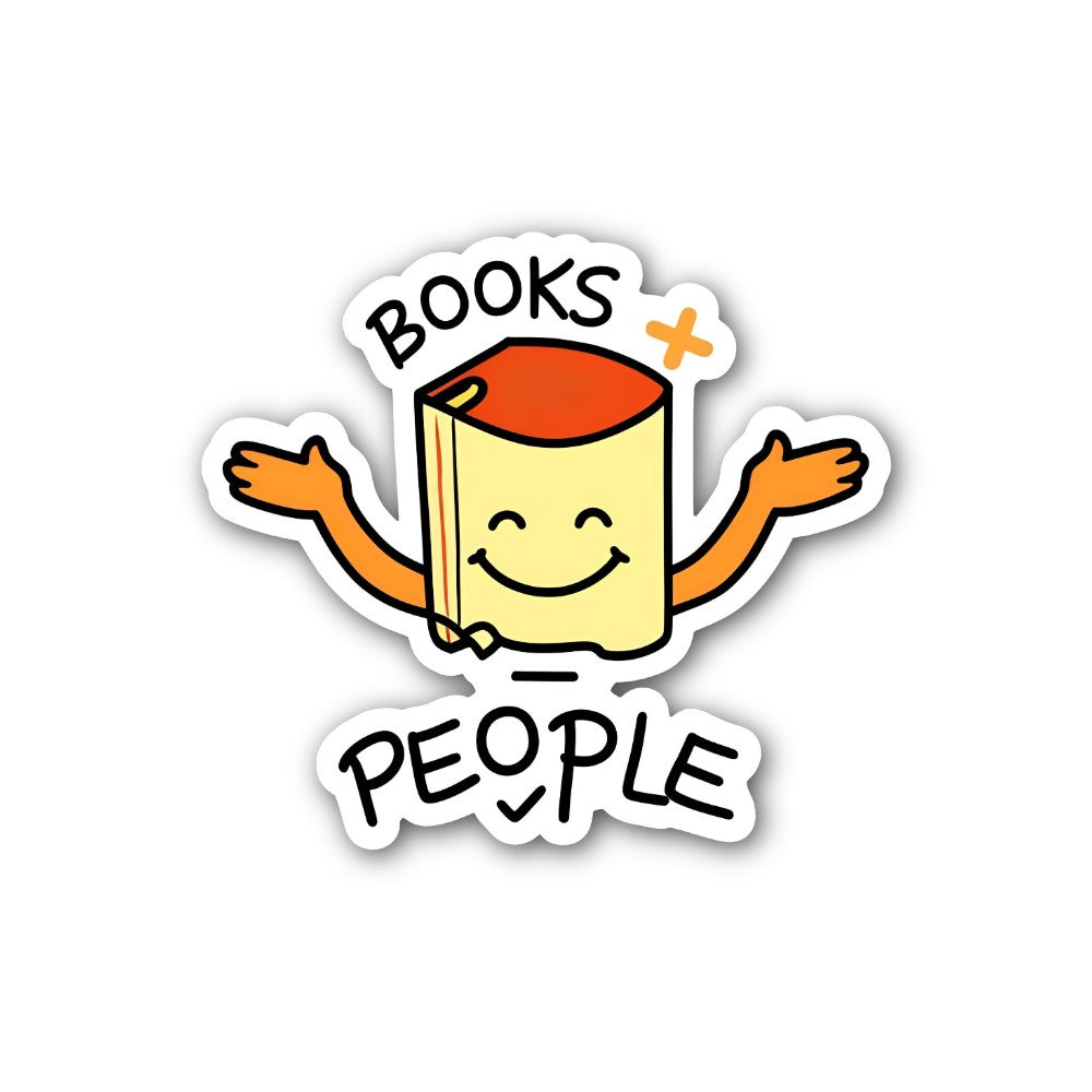 BOOKS @ PEOPLE Sticker, Waterproof Vinyl Decal Sticker Indoor Or Outdoor 2 (Pieces) 3" and 5"