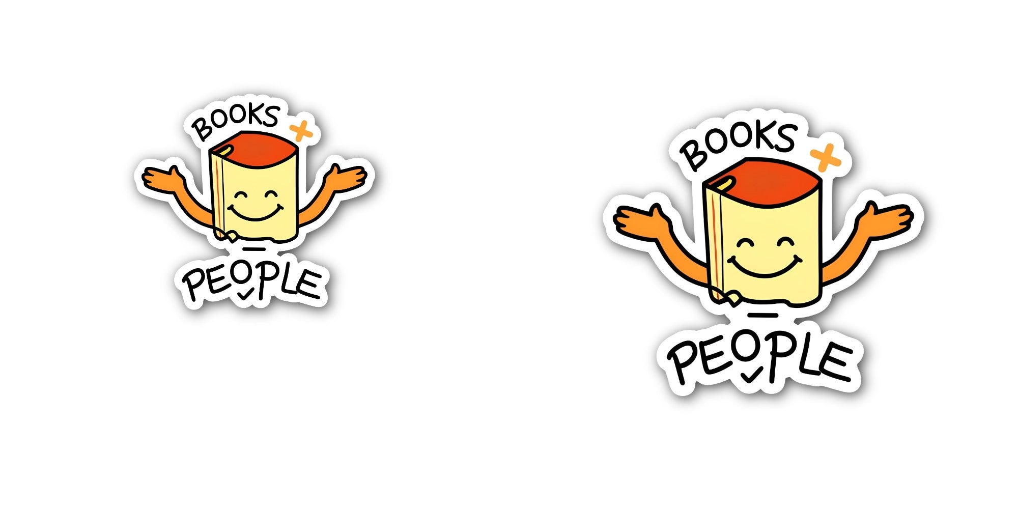 BOOKS @ PEOPLE Sticker, Waterproof Vinyl Decal Sticker Indoor Or Outdoor 2 (Pieces) 3" and 5"