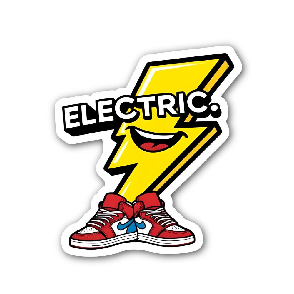 ELECTRIC RED SHOES Sticker, Waterproof Vinyl Decal Sticker Indoor Or Outdoor 2 (Pieces) 3" and 5"