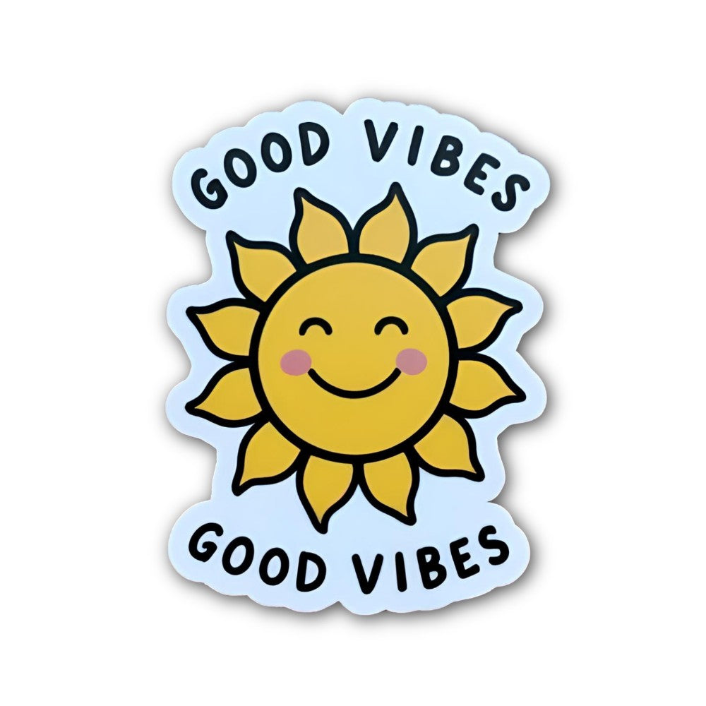 GOOD @ VIBES Sticker, Waterproof Vinyl Decal Sticker Indoor Or Outdoor 2 (Pieces) 3" and 5"