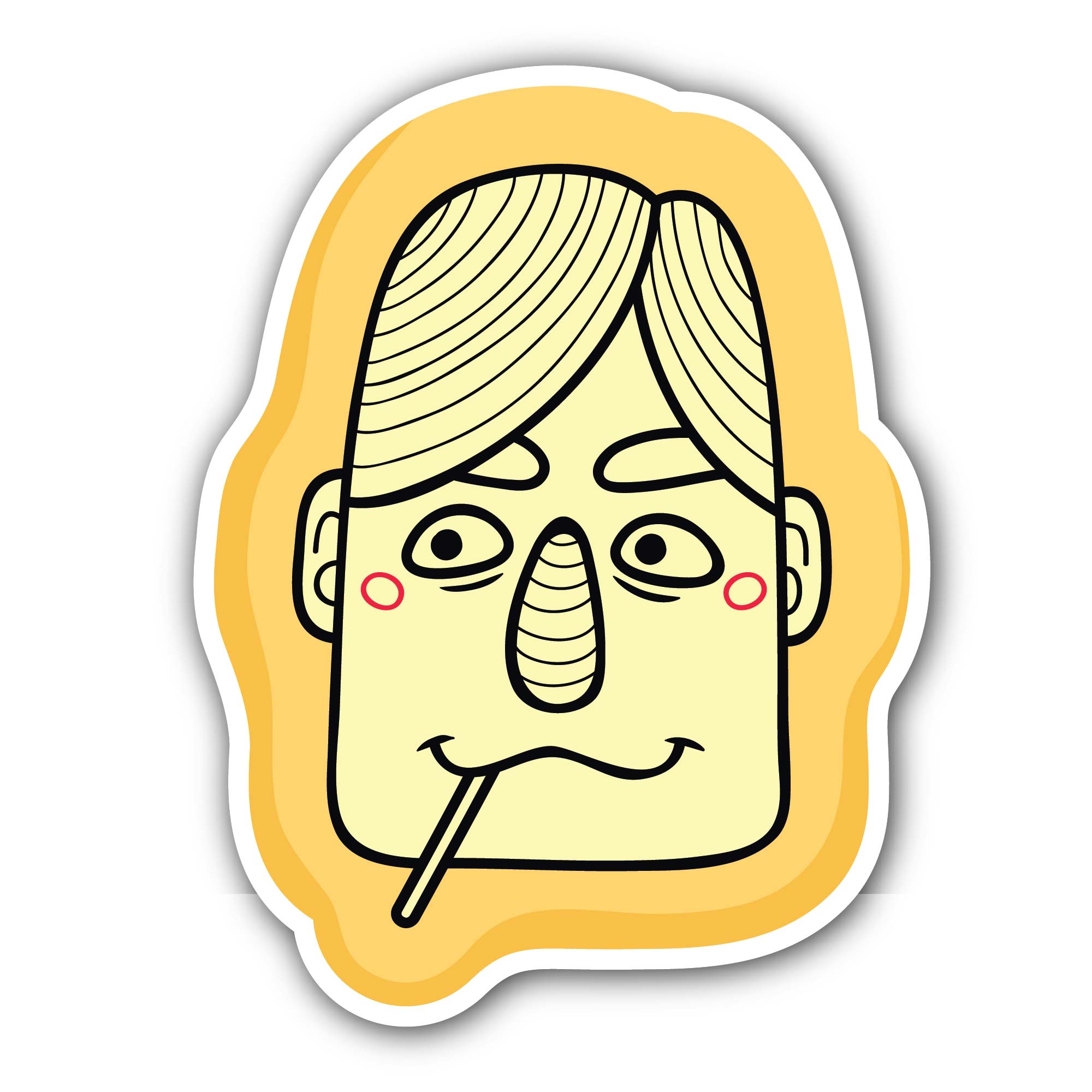 Funny Man Face Sticker, Waterproof Vinyl Decal Sticker Indoor Or Outdoor 2 (Pieces) 3" and 5"