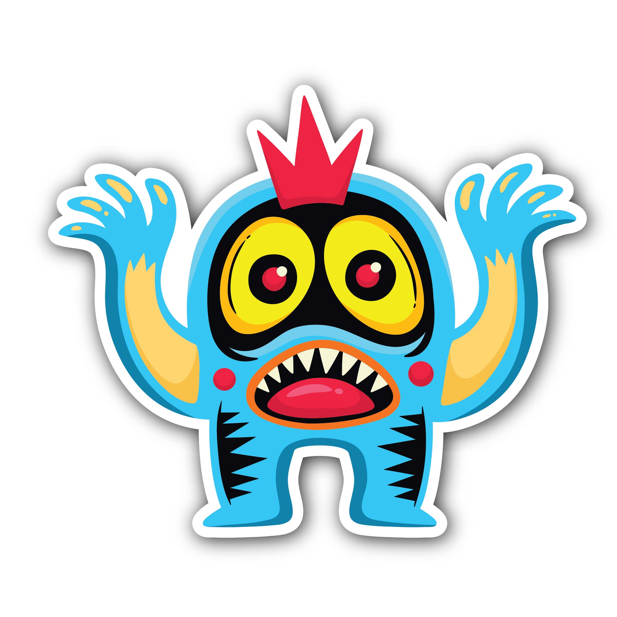 Pink Crown and Monster Sticker, Waterproof Vinyl Decal Sticker Indoor Or Outdoor 2 (Pieces) 3" and 5"