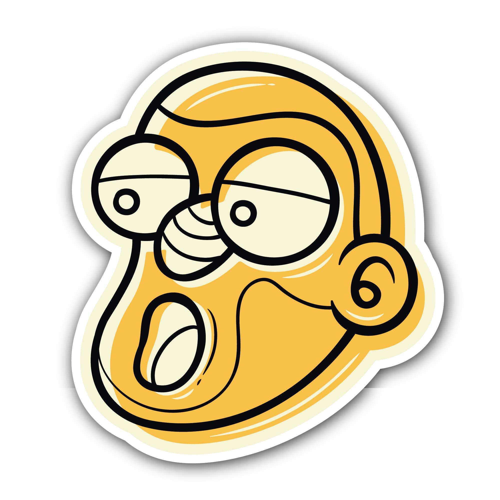 Big Eyes on Man's face Sticker, Waterproof Vinyl Decal Sticker Indoor Or Outdoor 2 (Pieces) 3" and 5"