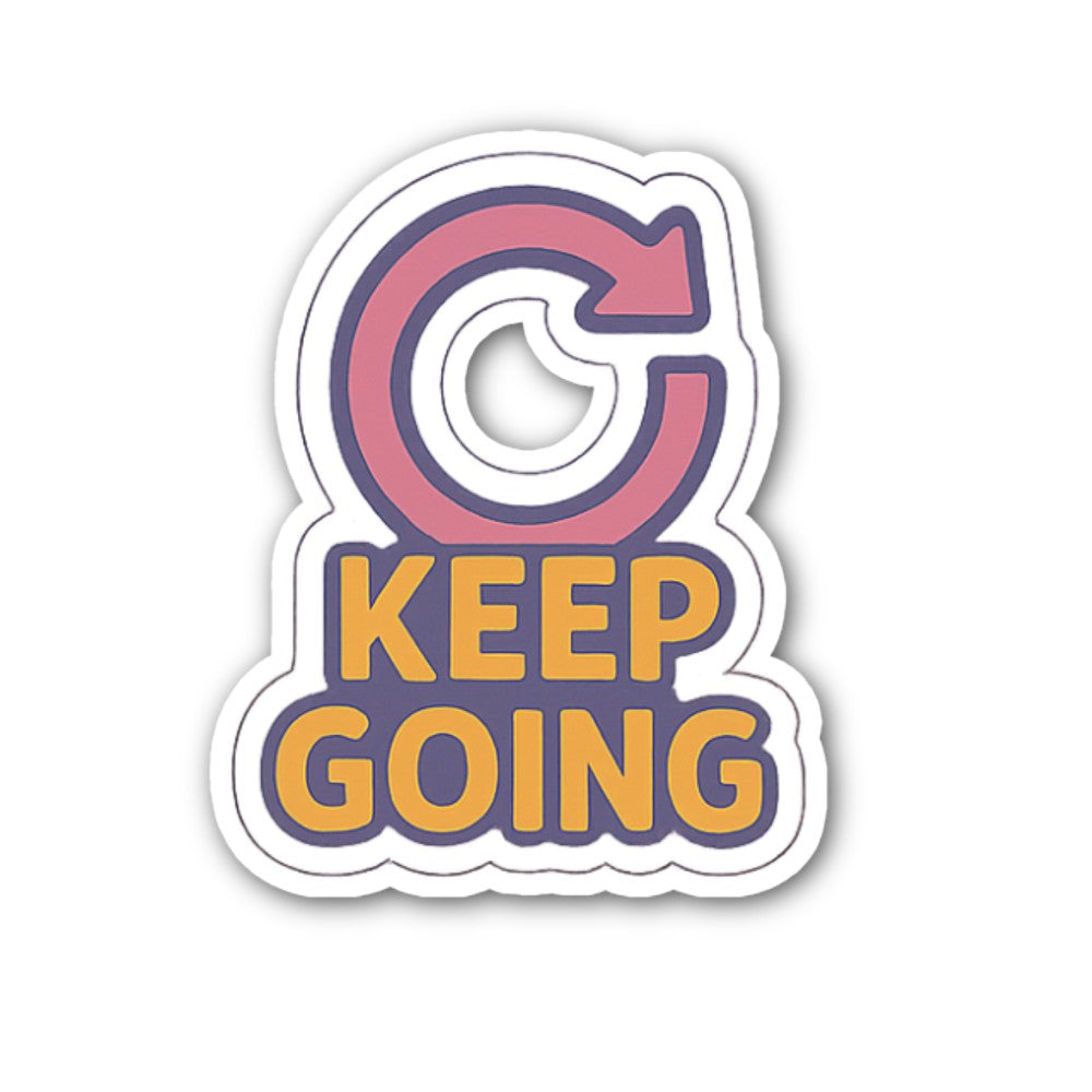 Keep Going Motivational Sticker, Waterproof Vinyl Decal Sticker Indoor Or Outdoor 2 (Pieces) 3" and 5"