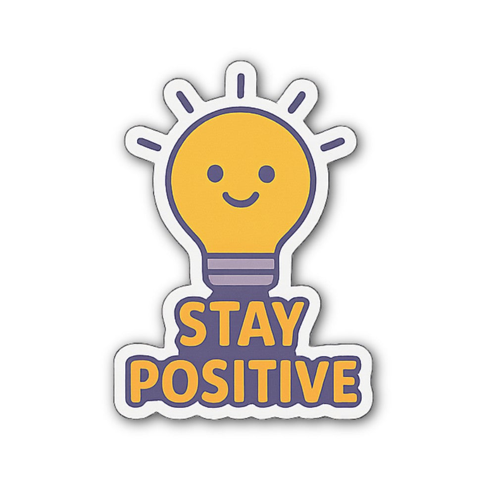 Positive Vibes Lightbulb Sticker, Waterproof Vinyl Decal Sticker Indoor Or Outdoor 2 (Pieces) 3" and 5"