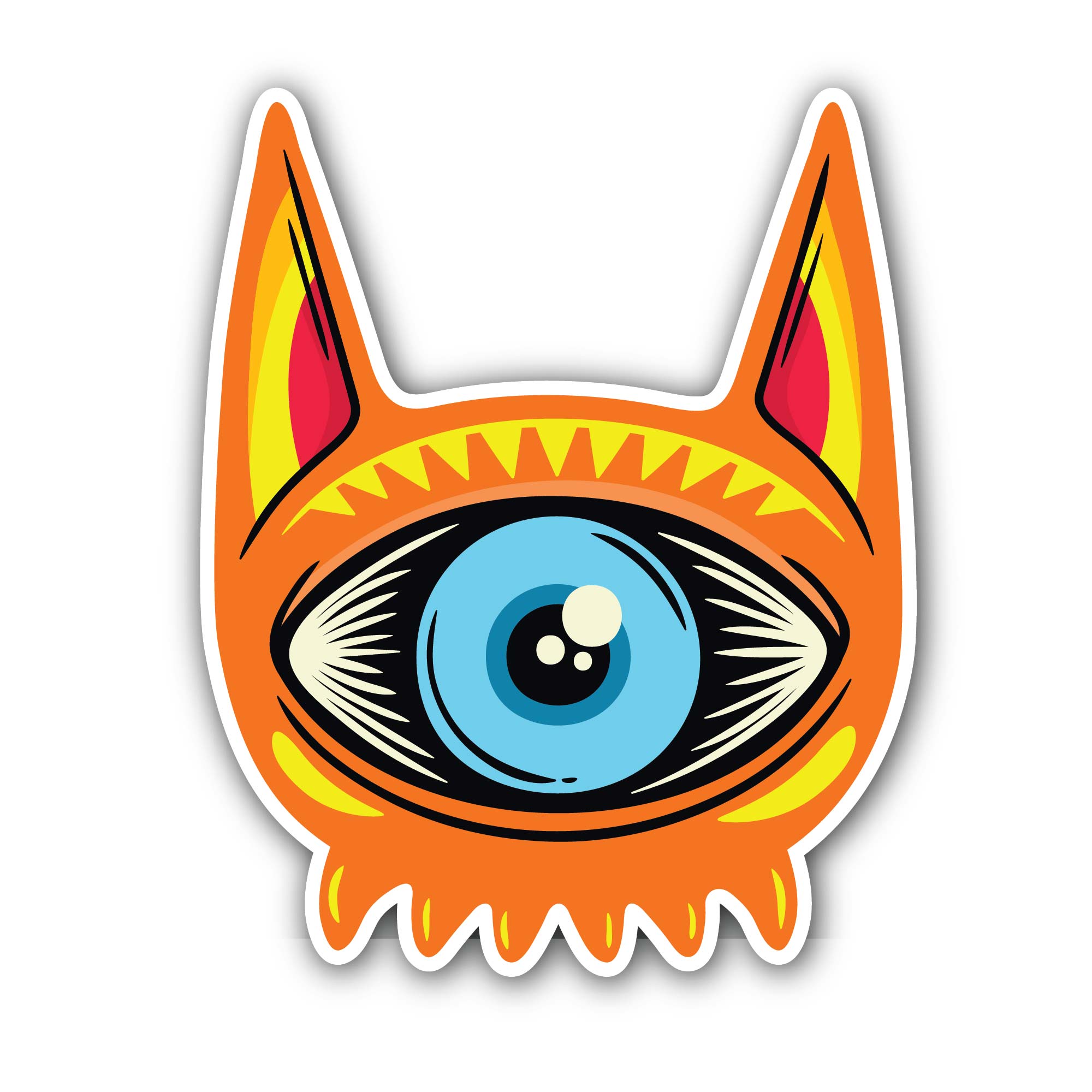 Eye Monster Sticker, Waterproof Vinyl Decal Sticker Indoor Or Outdoor 2 (Pieces) 3" and 5"