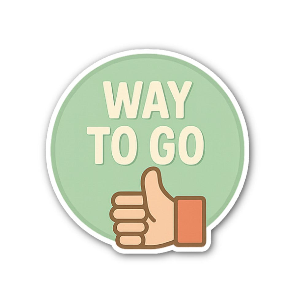 Way to go thumbs-Up Sticker, Waterproof Vinyl Decal Sticker Indoor Or Outdoor 2 (Pieces) 3" and 5"
