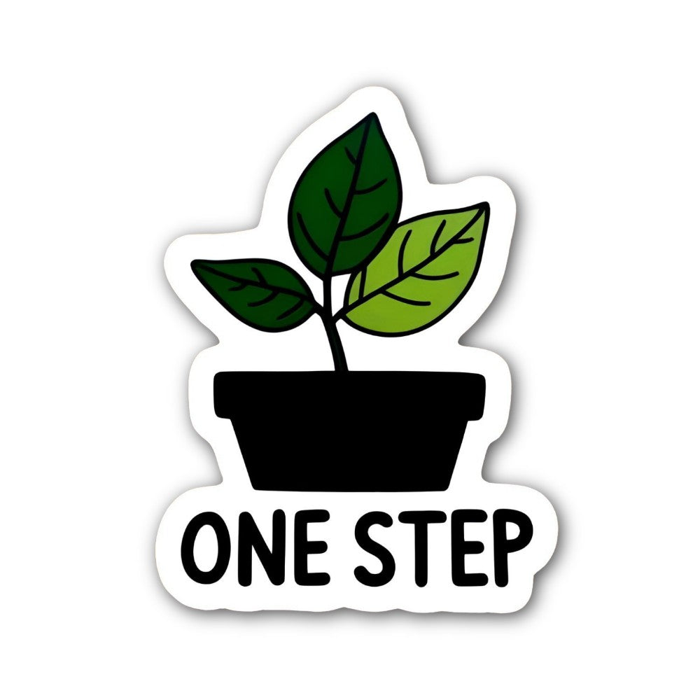 ONE STEP Sticker, Waterproof Vinyl Decal Sticker Indoor Or Outdoor 2 (Pieces) 3" and 5"