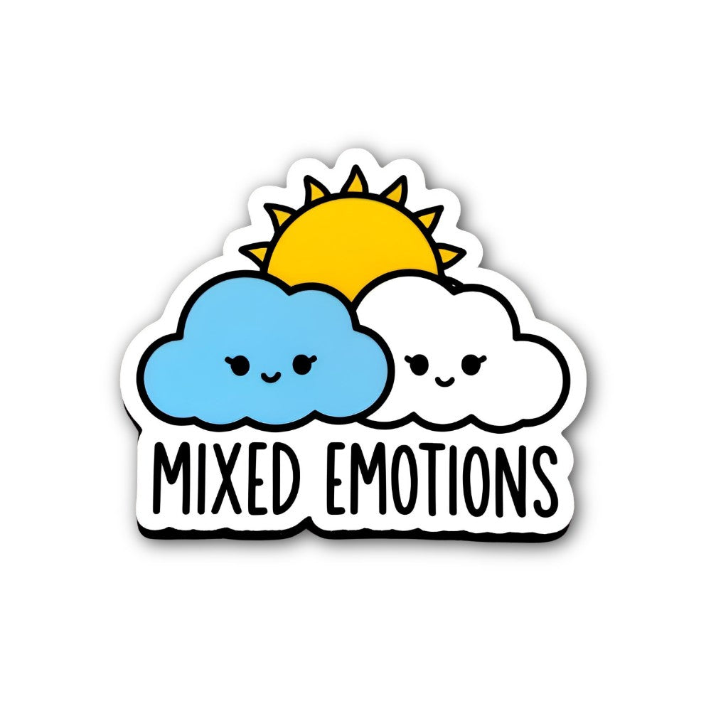 MIXED EMOTIONS Sticker, Waterproof Vinyl Decal Sticker Indoor Or Outdoor 2 (Pieces) 3" and 5"