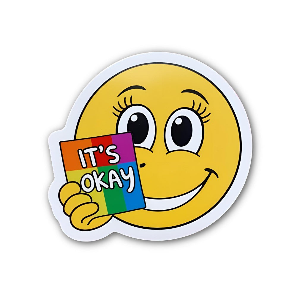 IT'S OKAY & MOON Sticker, Waterproof Vinyl Decal Sticker Indoor Or Outdoor 2 (Pieces) 3" and 5"