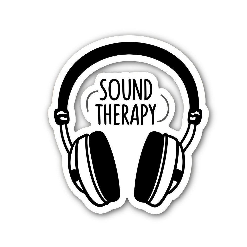 SOUND THERAPY Sticker, Waterproof Vinyl Decal Sticker Indoor Or Outdoor 2 (Pieces) 3" and 5"