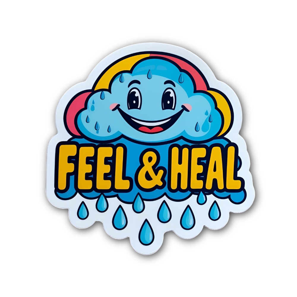 FEEL & HEAL Sticker, Waterproof Vinyl Decal Sticker Indoor Or Outdoor 2 (Pieces) 3" and 5"