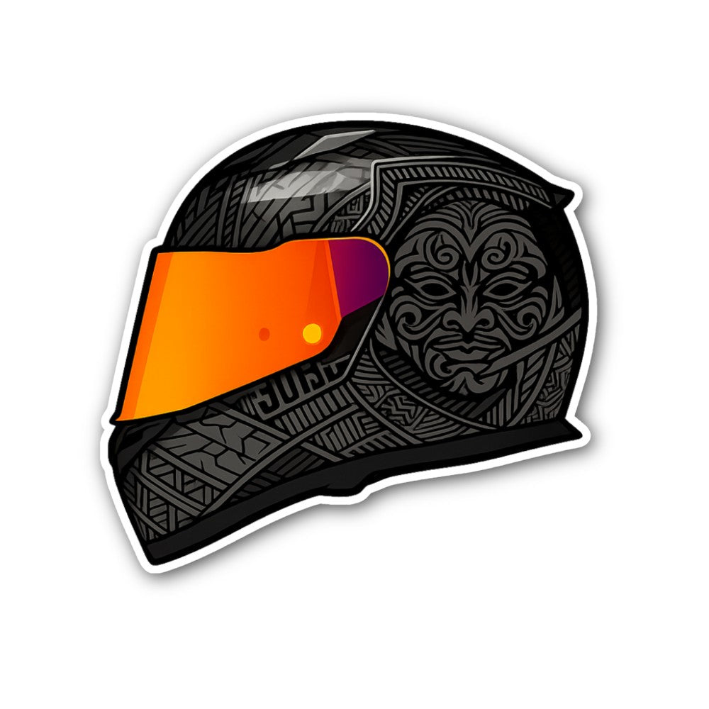 Black Orange Helmet Sticker, Waterproof Vinyl Decal Sticker Indoor Or Outdoor 2 (Pieces) 3" and 5"