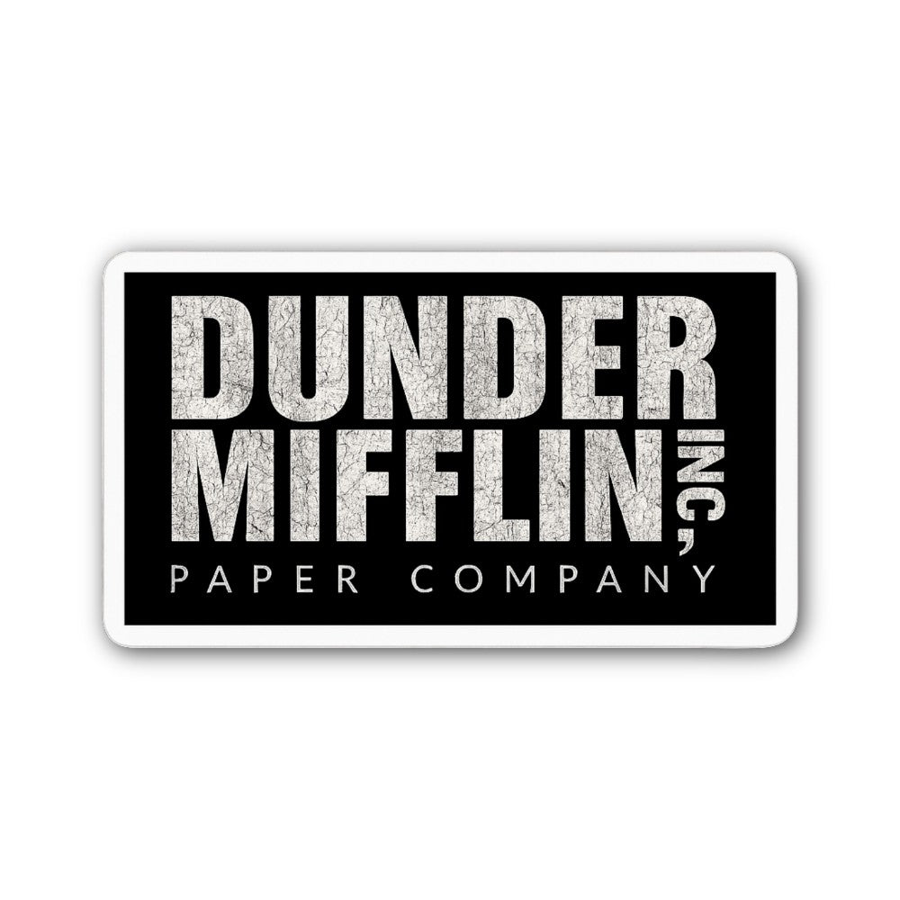 DUNDER MIFFLIN PAPER COMPANY Sticker, Waterproof Vinyl Decal Sticker Indoor Or Outdoor 2 (Pieces) 3" and 5"