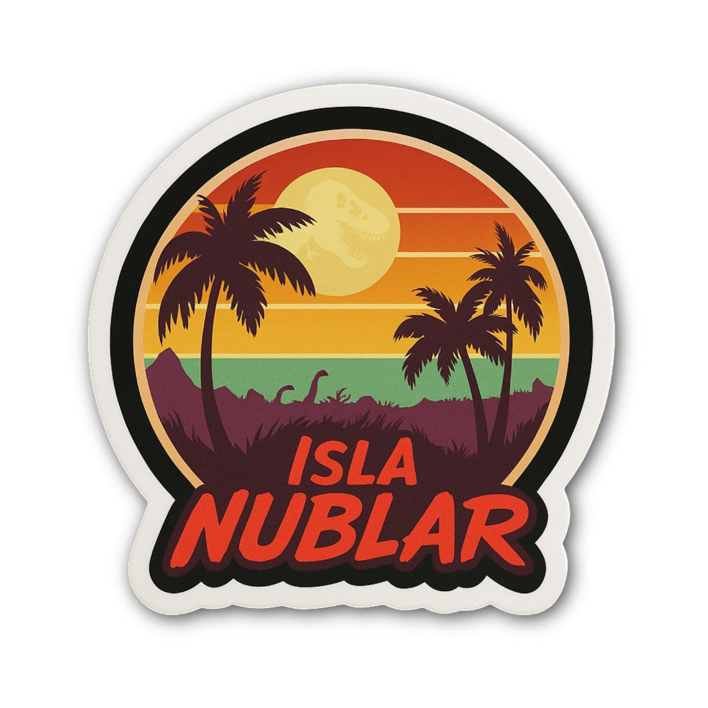 ISLA NUBLAR Sticker, Waterproof Vinyl Decal Sticker Indoor Or Outdoor 2 (Pieces) 3" and 5"