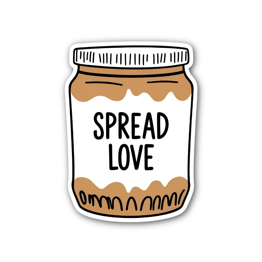Spread Love Bottle Sticker, Waterproof Vinyl Decal Sticker Indoor Or Outdoor 2 (Pieces) 3" and 5"