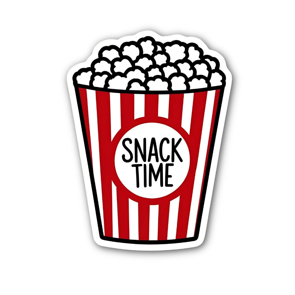 SNACK TIME Sticker, Waterproof Vinyl Decal Sticker Indoor Or Outdoor 2 (Pieces) 3" and 5"