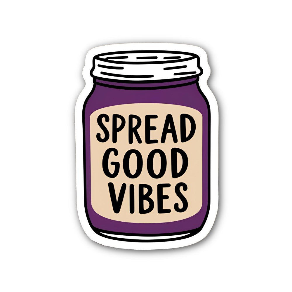 SPREAD GOOD VIBES Sticker, Waterproof Vinyl Decal Sticker Indoor Or Outdoor 2 (Pieces) 3" and 5"