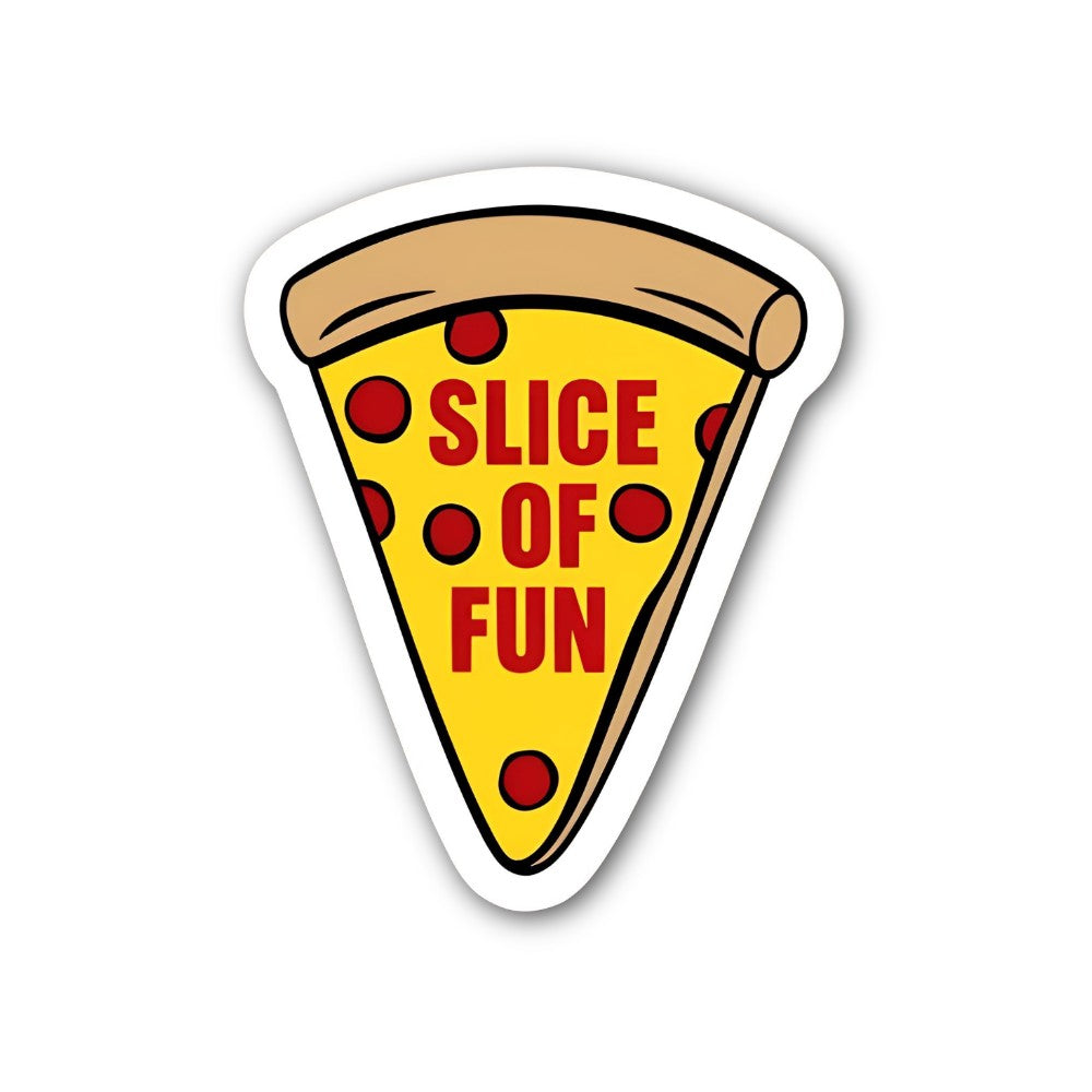 SLICE OF FUN Sticker, Waterproof Vinyl Decal Sticker Indoor Or Outdoor 2 (Pieces) 3" and 5"
