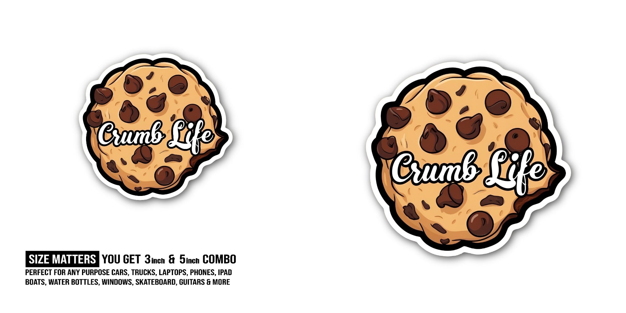 Life Sticker, Waterproof Vinyl Decal Sticker Indoor Or Outdoor 2 (Pieces) 3" and 5"