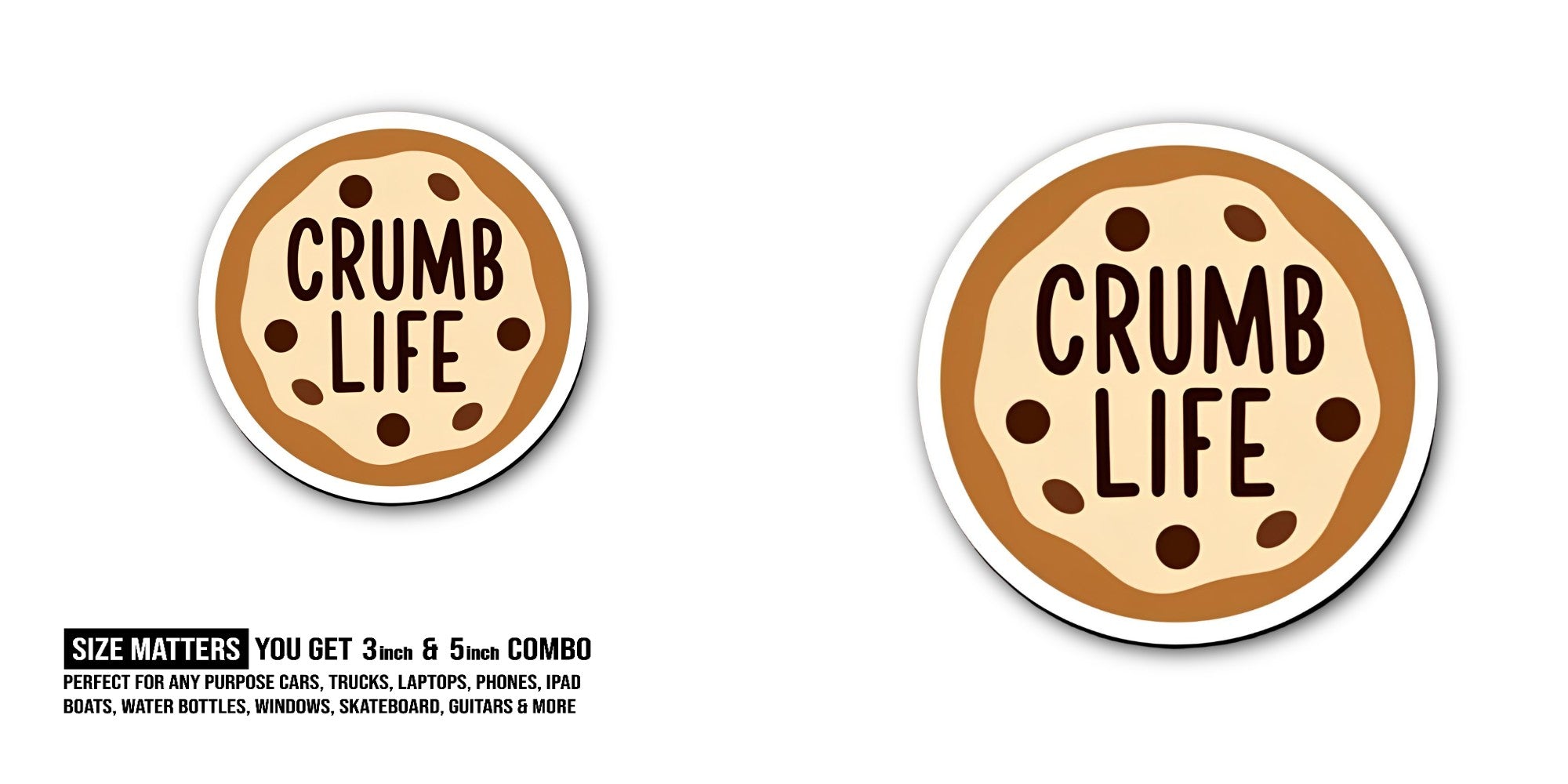 SUNNY SIDE UP Sticker, Waterproof Vinyl Decal Sticker Indoor Or Outdoor 2 (Pieces) 3" and 5"