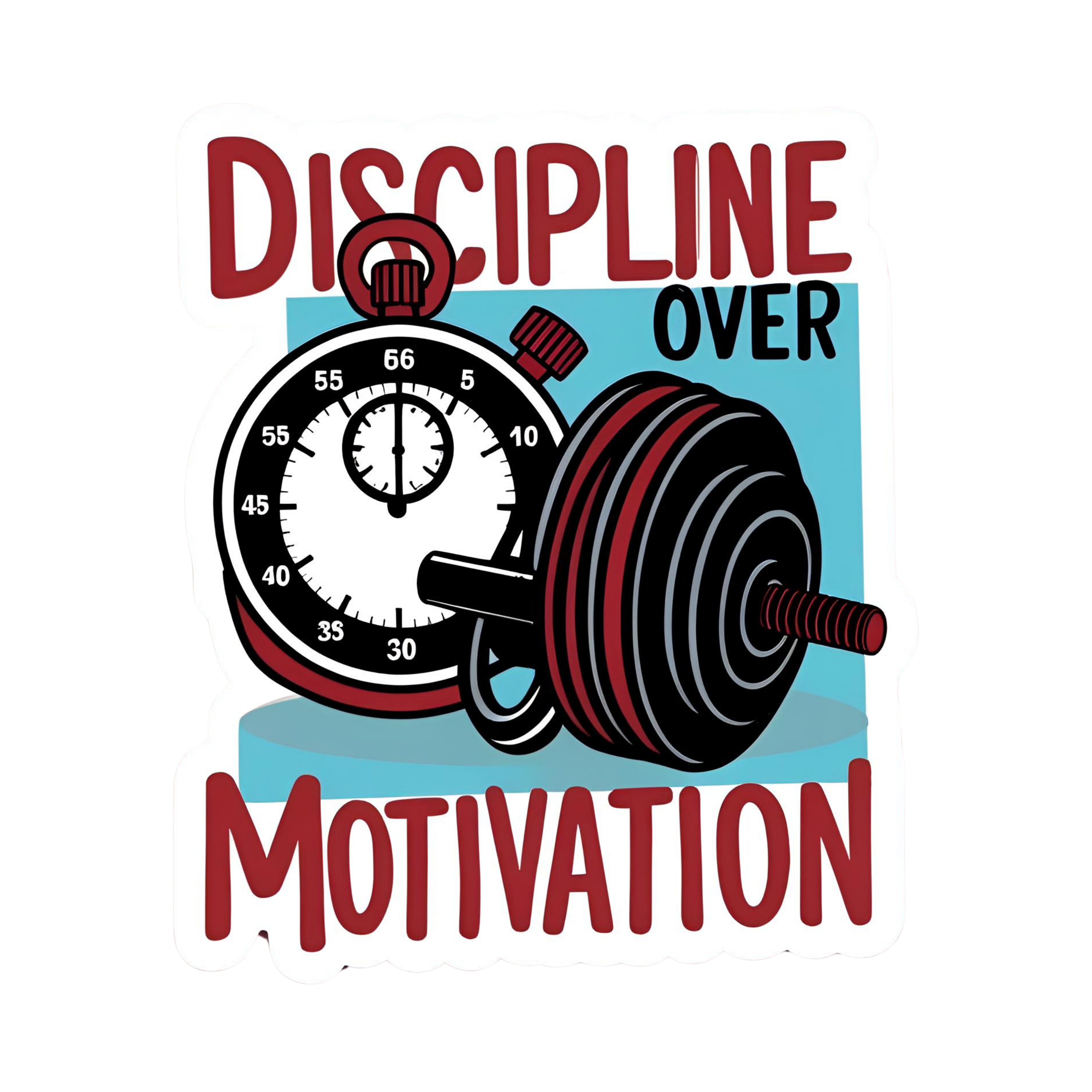 DISCIPLINE OVER MOTIVATION Sticker, Waterproof Vinyl Decal Sticker Indoor Or Outdoor 2 (Pieces) 3" and 5"