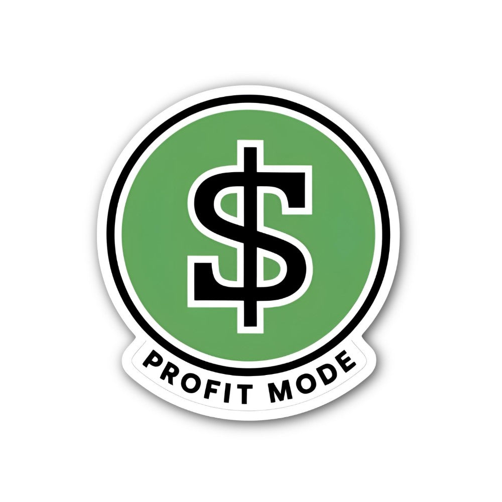 PROFIT MODE Sticker, Waterproof Vinyl Decal Sticker Indoor Or Outdoor 2 (Pieces) 3" and 5"