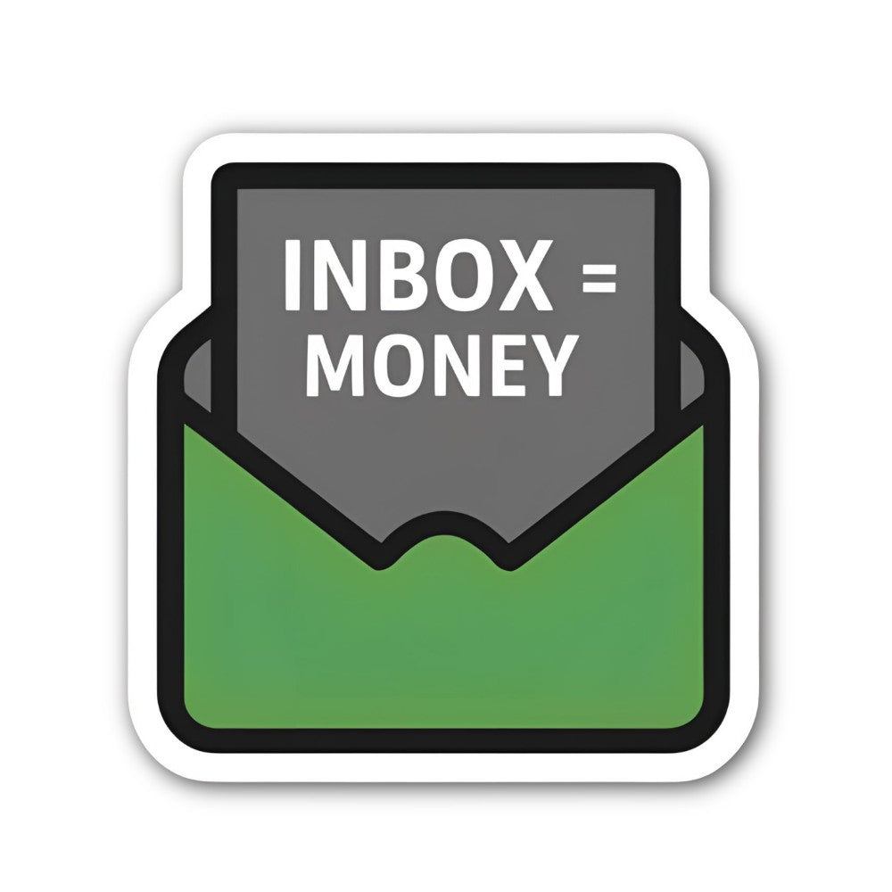 Inbox Money Sticker, Waterproof Vinyl Decal Sticker Indoor Or Outdoor 2 (Pieces) 3" and 5"