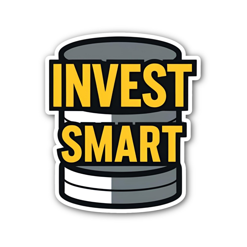 INVEST SMART Sticker, Waterproof Vinyl Decal Sticker Indoor Or Outdoor 2 (Pieces) 3" and 5"