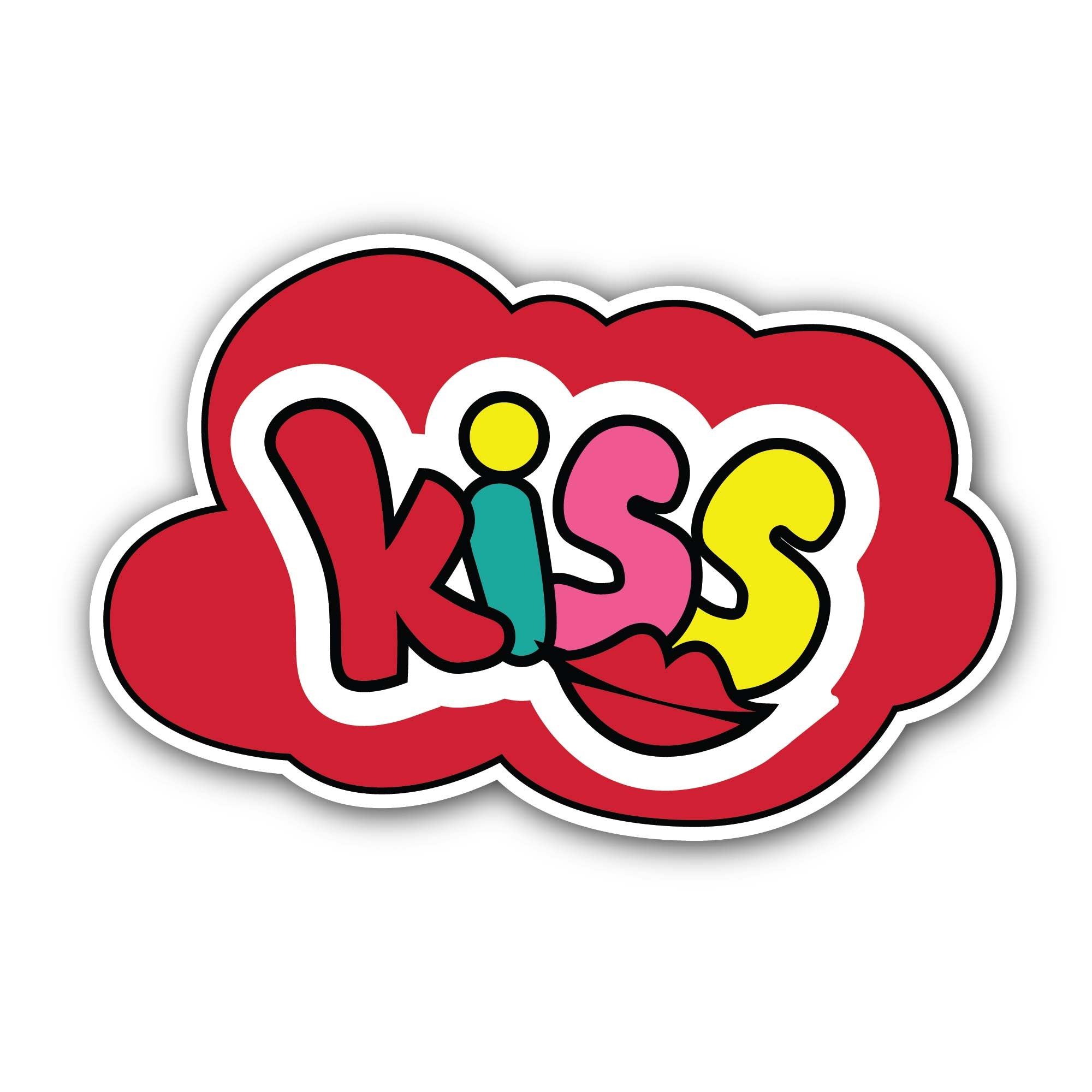 Kiss Message Sticker, Waterproof Vinyl Decal Sticker Indoor Or Outdoor 2 (Pieces) 3" and 5"