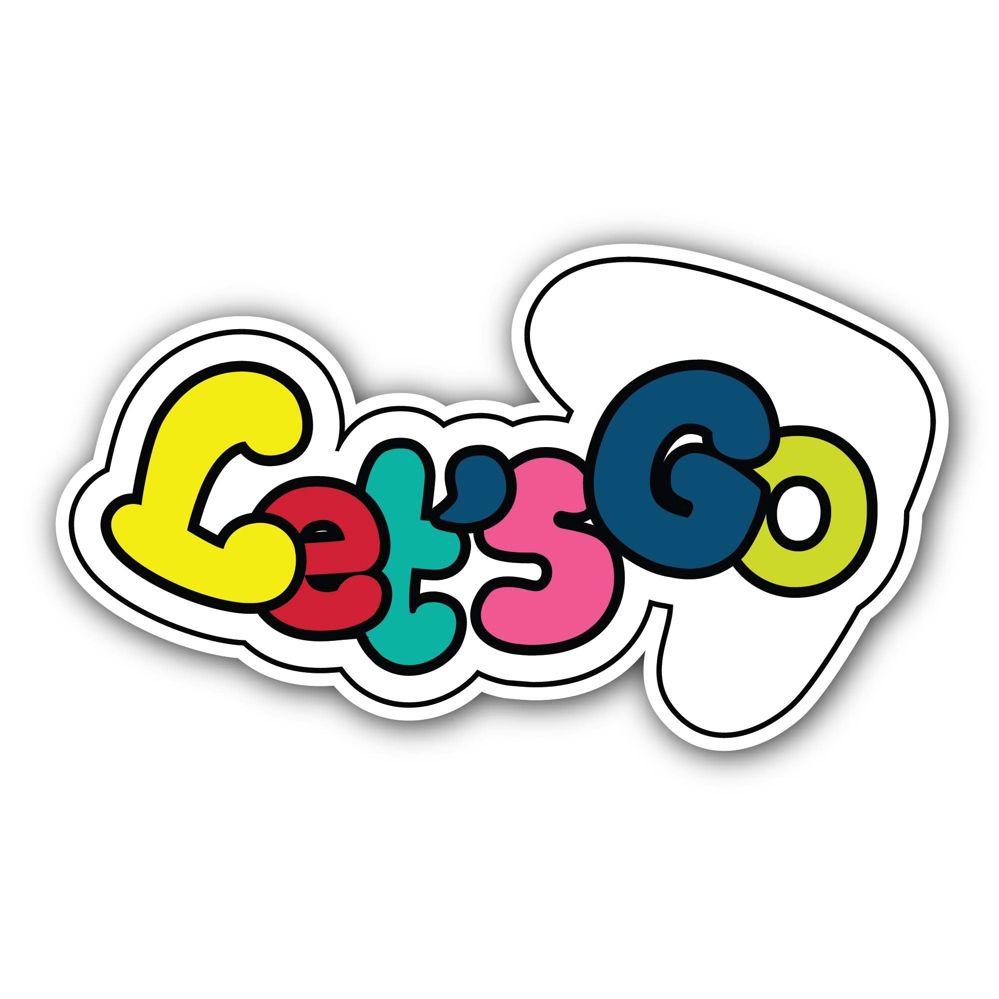 Arrow Shape Let s Go Sticker, Waterproof Vinyl Decal Sticker Indoor Or Outdoor 2 (Pieces) 3" and 5"