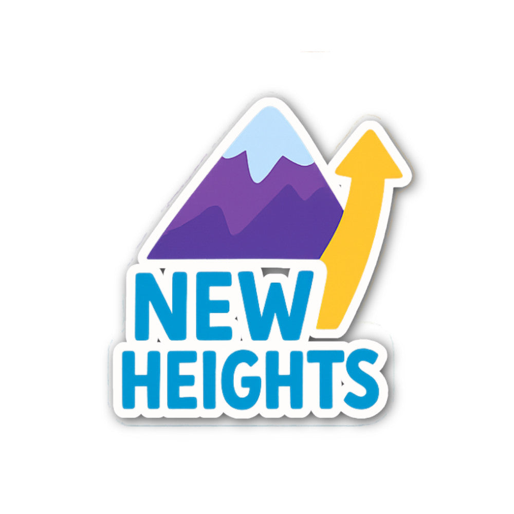 NEW HEIGHTS Sticker, Waterproof Vinyl Decal Sticker Indoor Or Outdoor 2 (Pieces) 3" and 5"