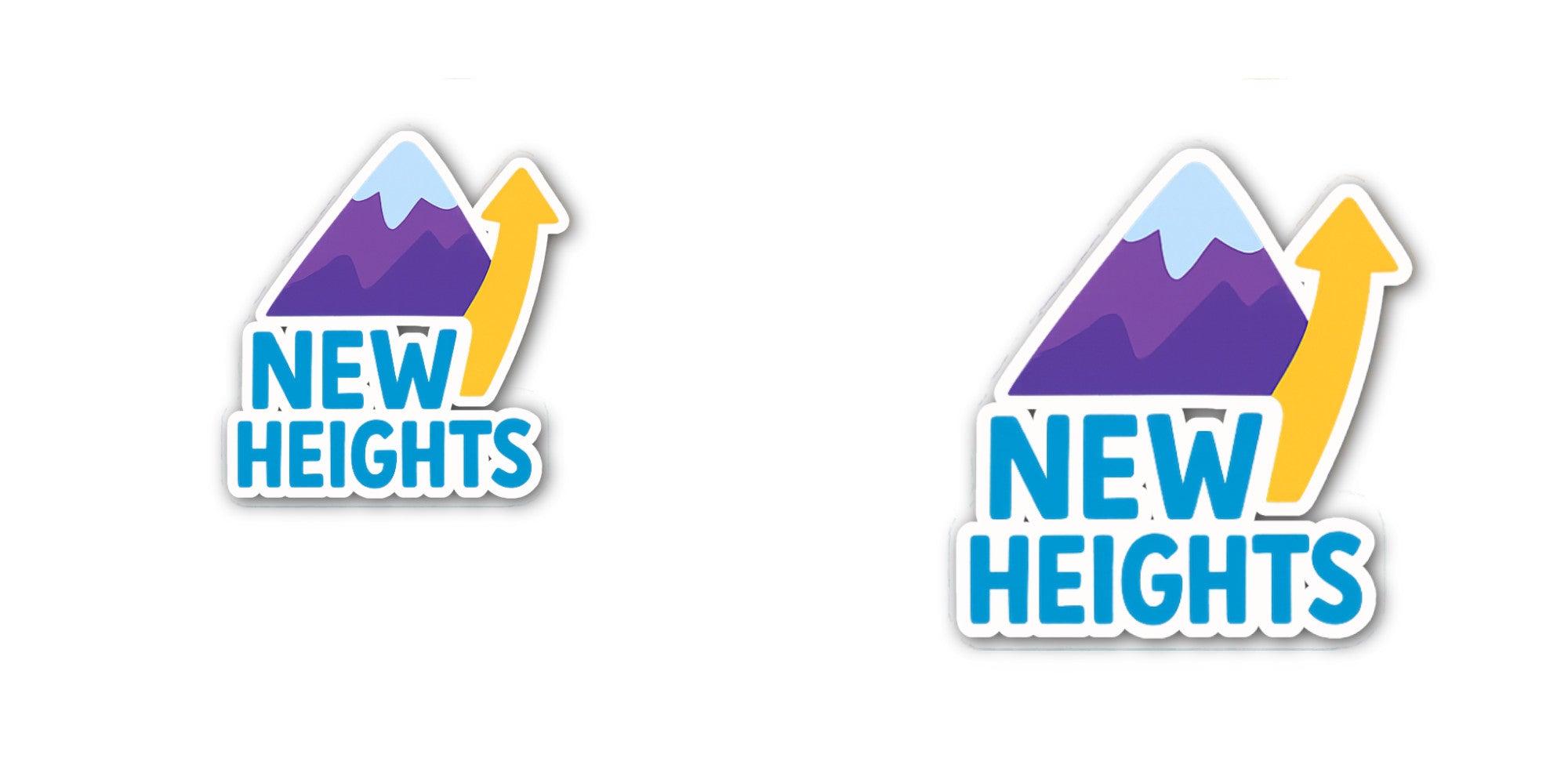 NEW HEIGHTS Sticker, Waterproof Vinyl Decal Sticker Indoor Or Outdoor 2 (Pieces) 3" and 5"