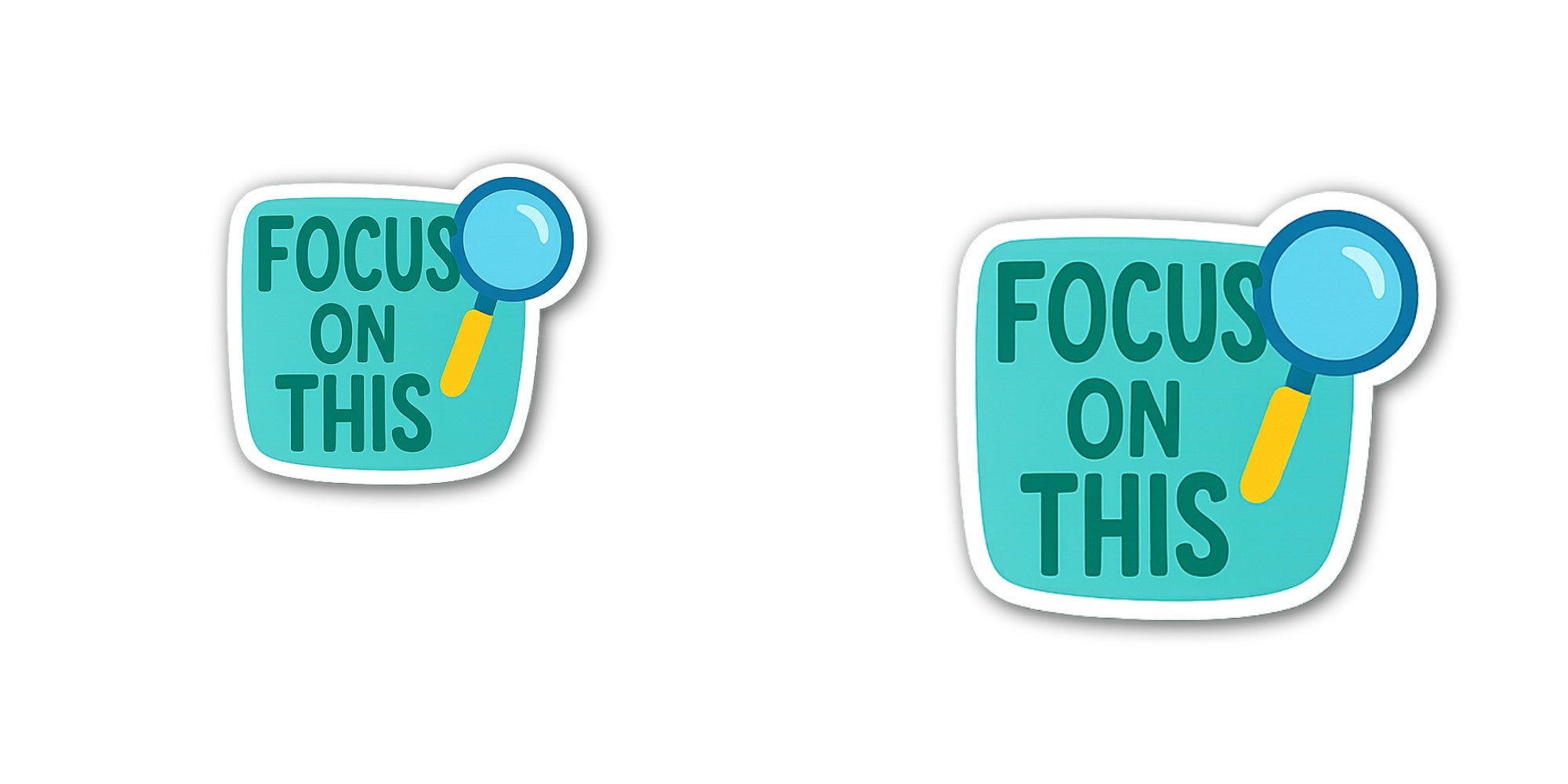 FOCUS ON THIS Sticker, Waterproof Vinyl Decal Sticker Indoor Or Outdoor 2 (Pieces) 3" and 5"