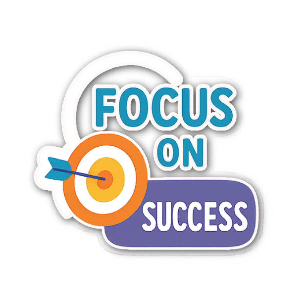 FOCUS ON SUCCESS Sticker, Waterproof Vinyl Decal Sticker Indoor Or Outdoor 2 (Pieces) 3" and 5"