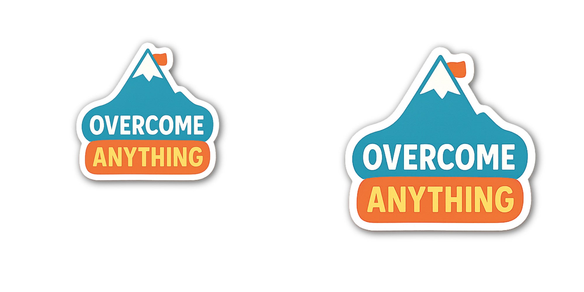 OVERCOME ANYTHING Sticker, Waterproof Vinyl Decal Sticker Indoor Or Outdoor 2 (Pieces) 3" and 5"