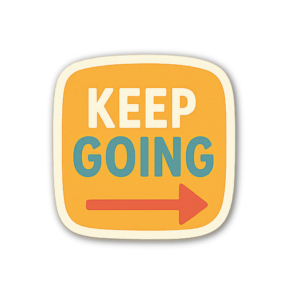 KEEP GOING & RED AROW Sticker, Waterproof Vinyl Decal Sticker Indoor Or Outdoor 2 (Pieces) 3" and 5"