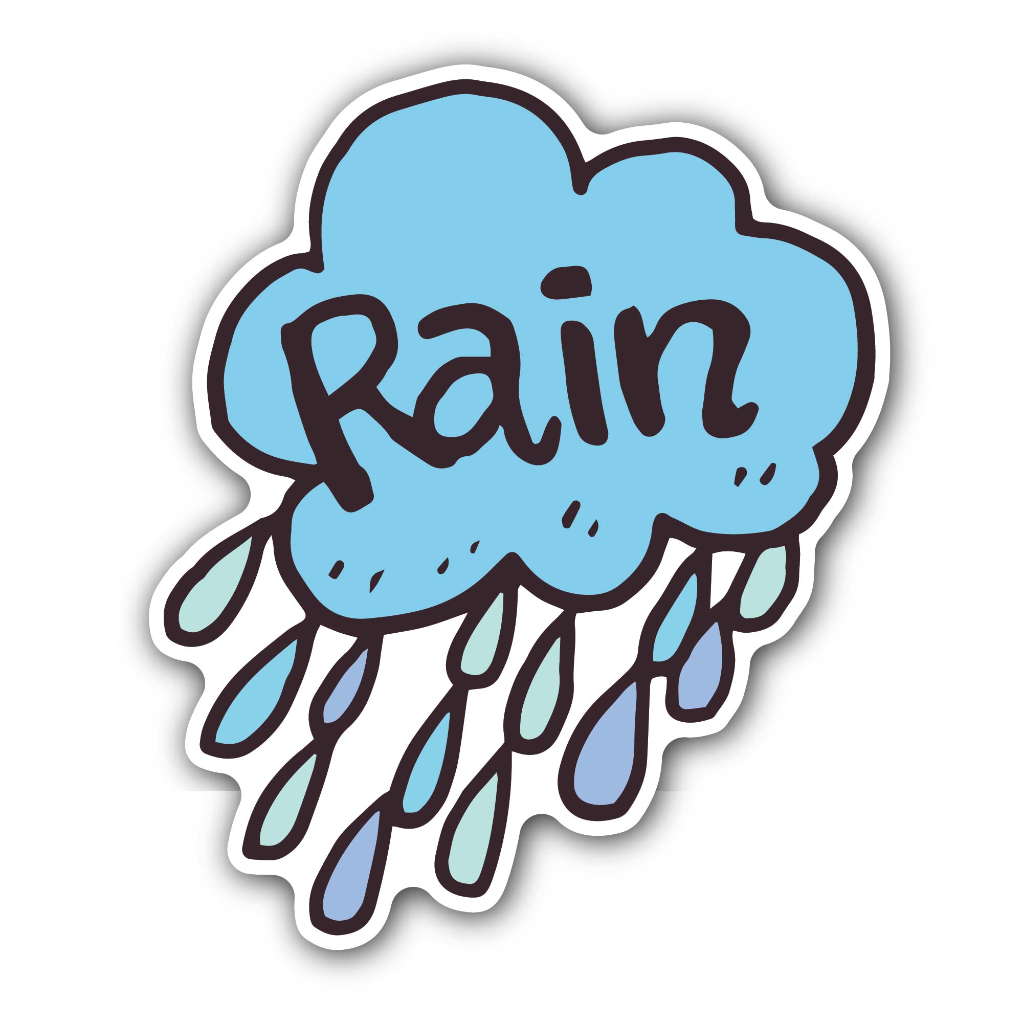 Rain Sticker, Waterproof Vinyl Decal Sticker Indoor Or Outdoor 2 (Pieces) 3" and 5"