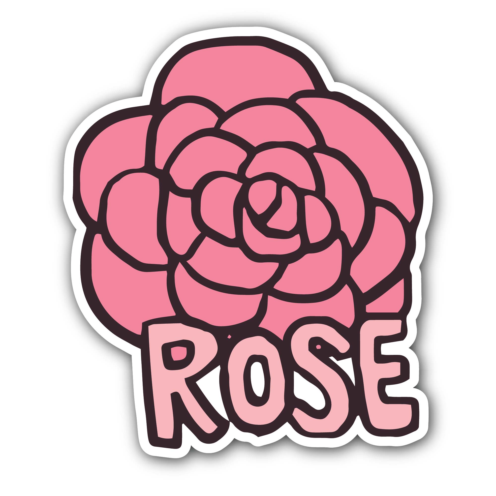 Rose Sticker, Waterproof Vinyl Decal Sticker Indoor Or Outdoor 2 (Pieces) 3" and 5"