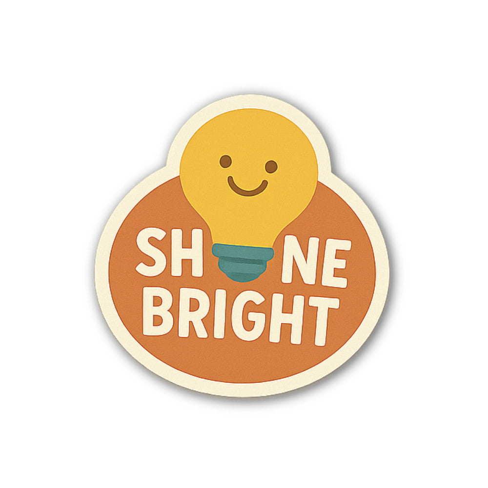Shine Bright With Cute Light Bulb Sticker, Waterproof Vinyl Decal Sticker Indoor Or Outdoor 2 (Pieces) 3" and 5"