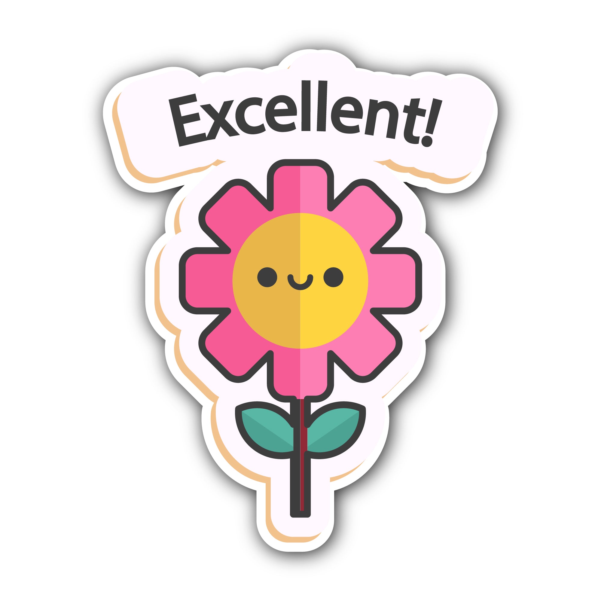 Excellent Sticker, Waterproof Vinyl Decal Sticker Indoor Or Outdoor 2 (Pieces) 3" and 5"