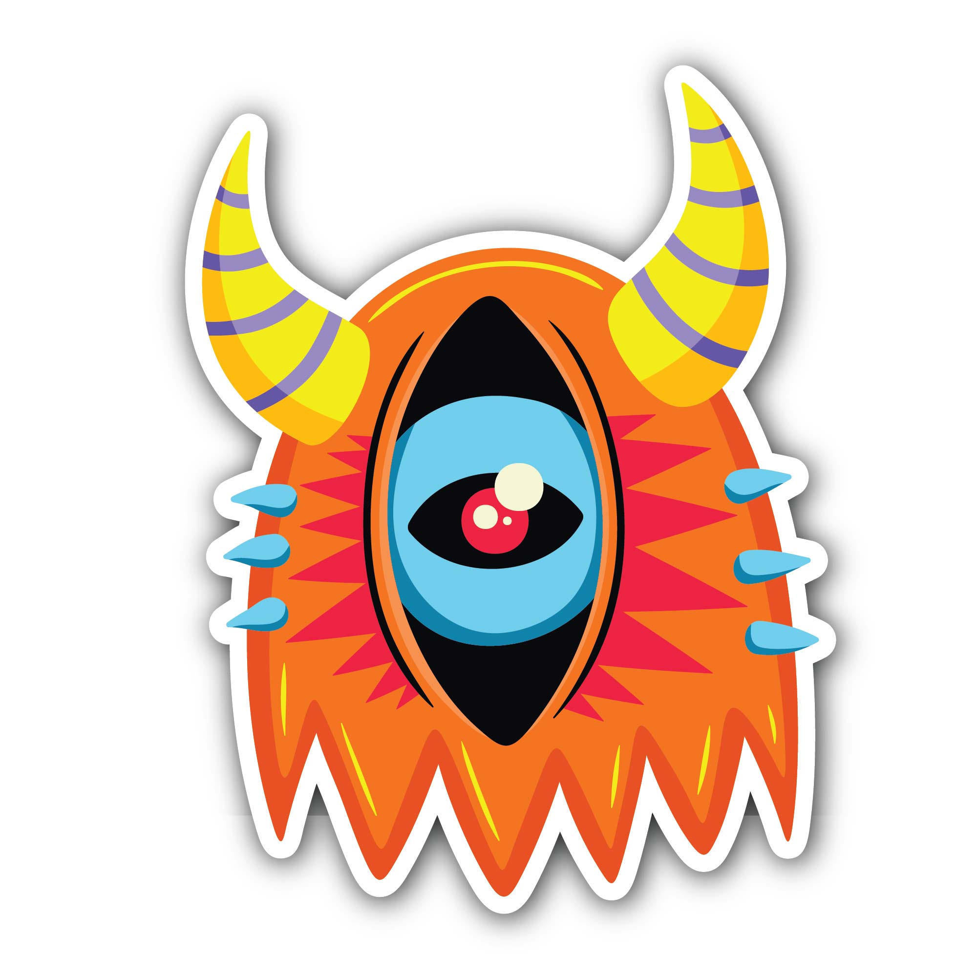 Doodle Demon Sticker, Waterproof Vinyl Decal Sticker Indoor Or Outdoor 2 (Pieces) 3" and 5"