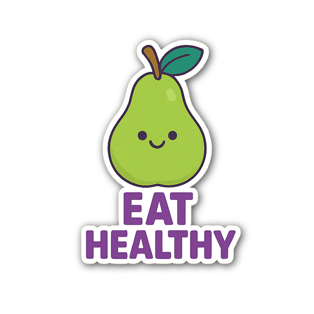EAT HEALTHY Sticker, Waterproof Vinyl Decal Sticker Indoor Or Outdoor 2 (Pieces) 3" and 5"