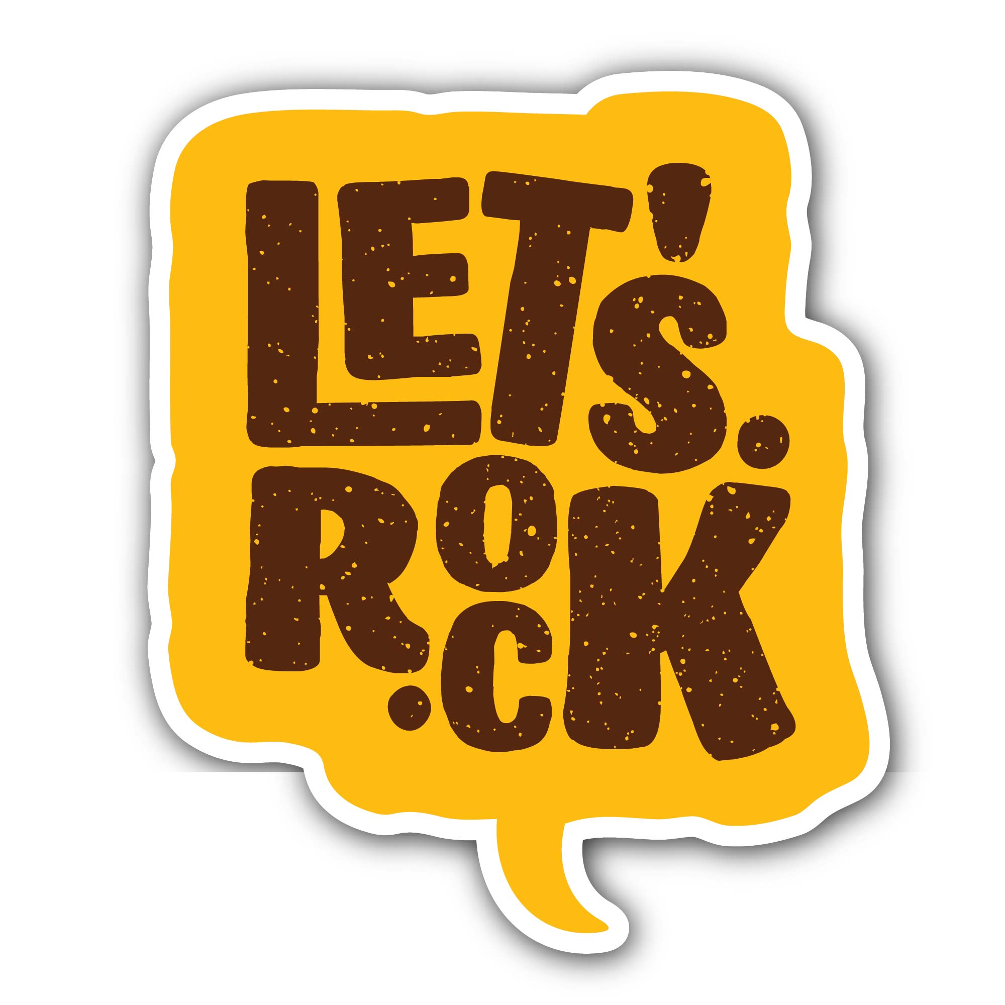 Let's Rock Sticker, Waterproof Vinyl Decal Sticker Indoor Or Outdoor 2 (Pieces) 3" and 5"