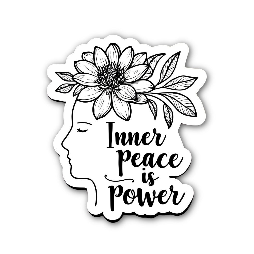 Inner Peace Power Sticker, Waterproof Vinyl Decal Sticker Indoor Or Outdoor 2 (Pieces) 3" and 5"