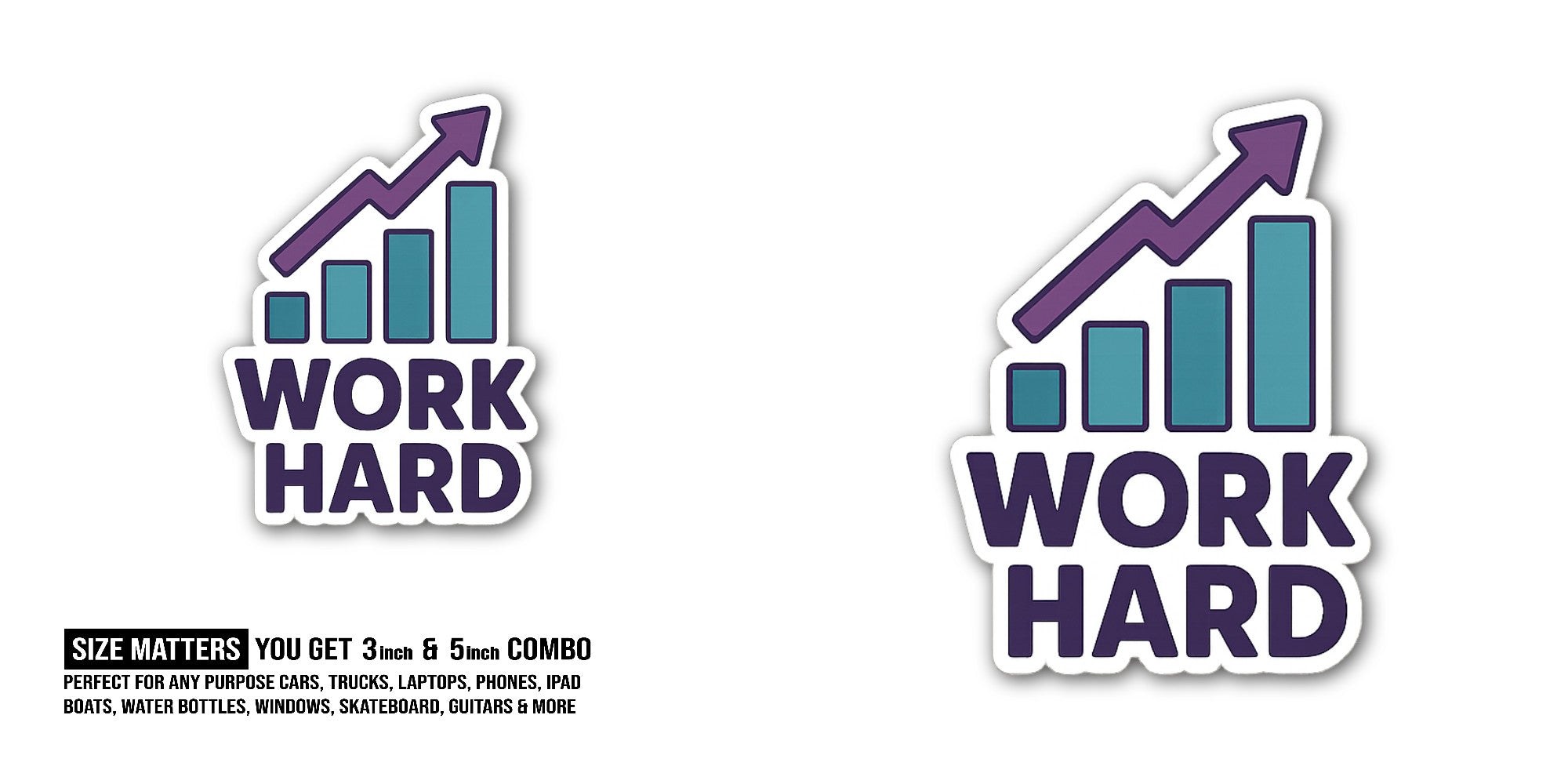 Growth diagram Sticker, Waterproof Vinyl Decal Sticker Indoor Or Outdoor 2 (Pieces) 3" and 5"