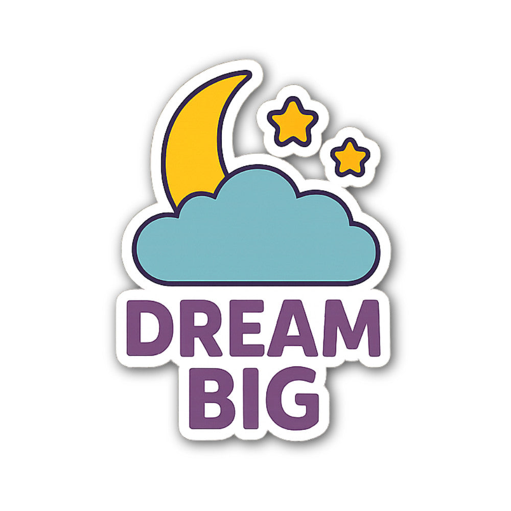 Moon & Cloud Sticker, Waterproof Vinyl Decal Sticker Indoor Or Outdoor 2 (Pieces) 3" and 5"